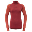 Dámsky rolák Devold Expedition Woman Zip Neck oranžová Beauty/Coral