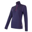 Dámska mikina Sensor Merino Upper krátky zips fialová Purple