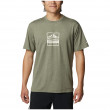 Pánske tričko Columbia Tech Trail™ Front Graphic SS Tee zelená/biela Stone Green Hthr, Tested Tough PDX Grx