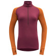 Dámsky rolák Devold Expedition Woman Zip Neck červená/oranžová Beetroot/Flame