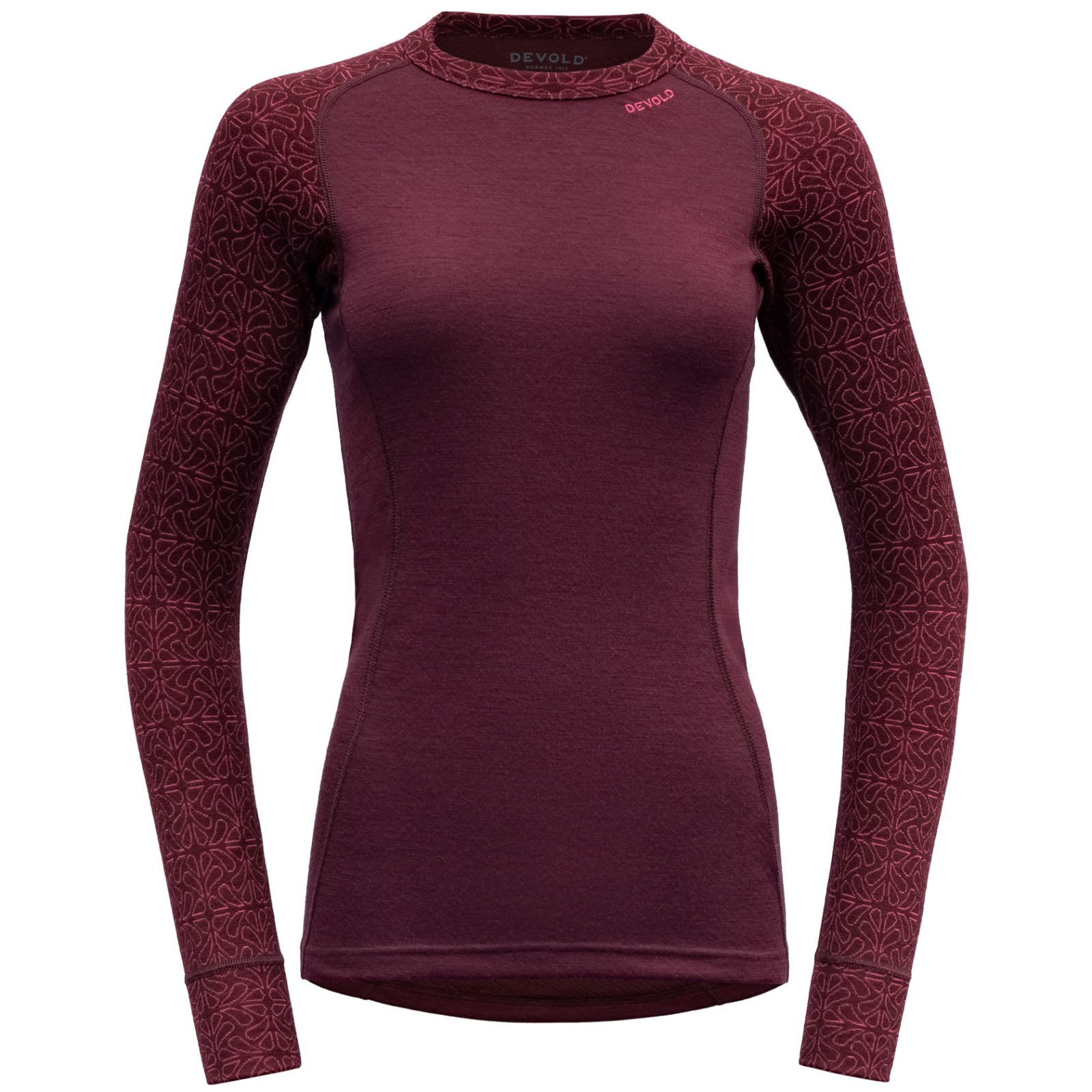 Dámske funkčné tričko Devold Duo Active Woman Shirt LS Veľkosť: M / Farba: vínová