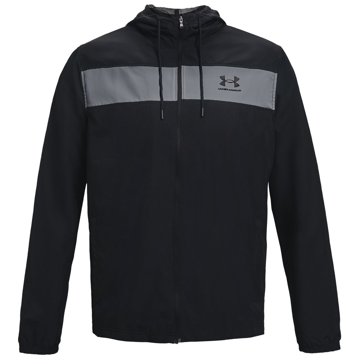 Pánska vetrovka Under Armour Sportstyle Windbreaker Veľkosť: M / Farba: čierna/sivá