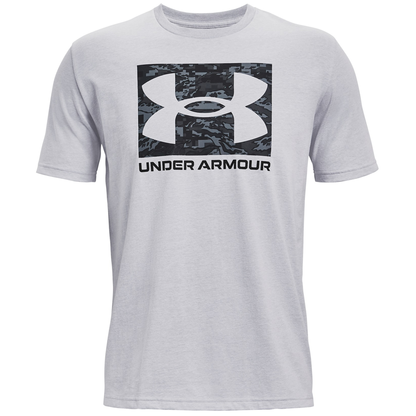 Pánske tričko Under Armour ABC Camo Boxed Logo SS Veľkosť: L / Farba: svetlosivá
