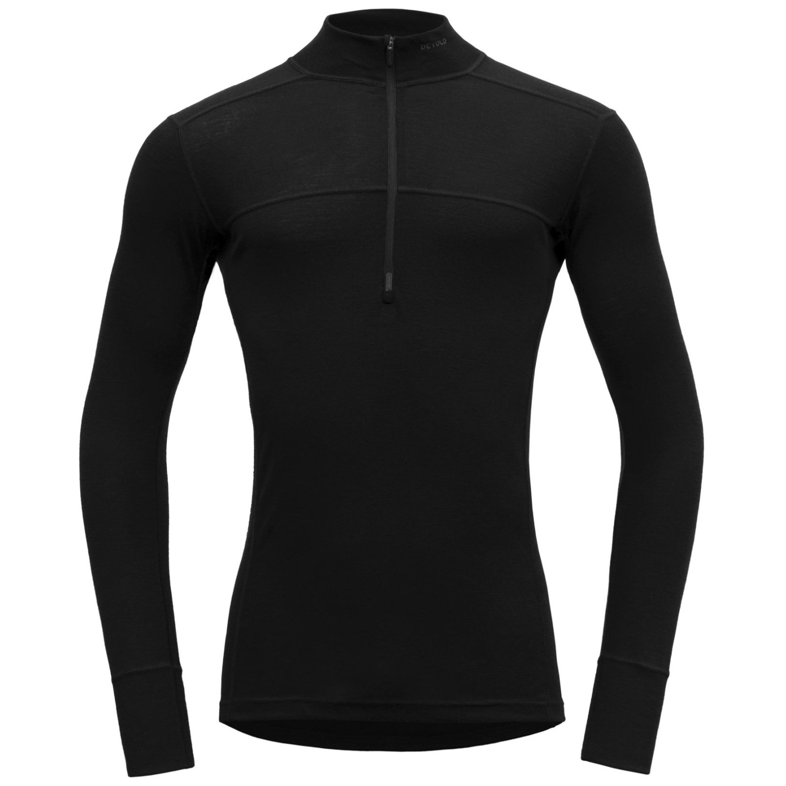 Pánske funkčné tričko Devold Lauparen Merino 190 Zip Neck Man Veľkosť: M / Farba: čierna