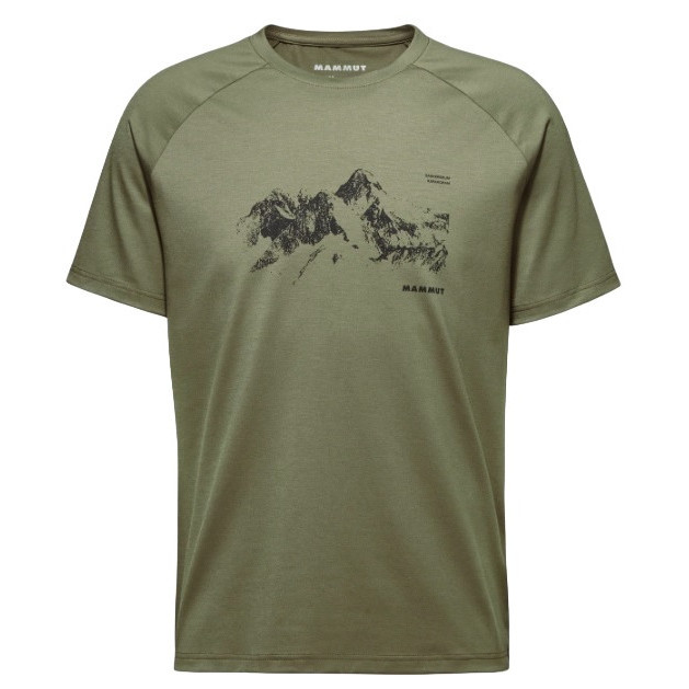 Pánske tričko Mammut Mountain T-Shirt Men 8035m Veľkosť: XXL / Farba: tmavozelená