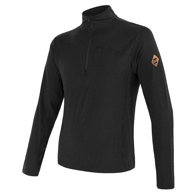 Pánske funkčné tričko Sensor Merino Extreme zip Veľkosť: L / Farba: čierna