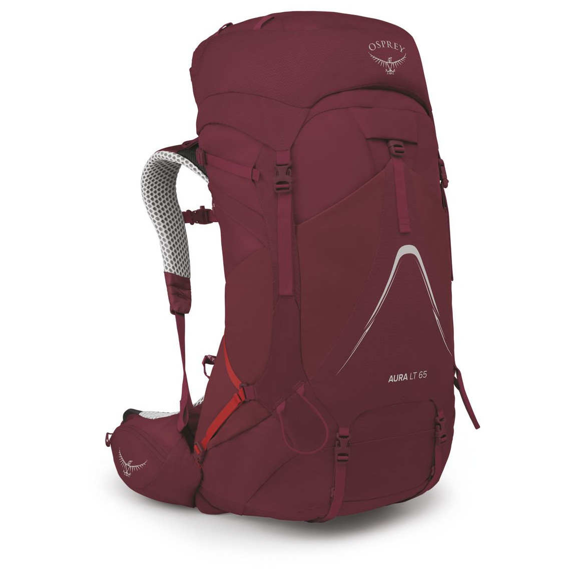 Dámsky turistický batoh Osprey Aura Ag Lt 65 Veľkosť chrbtovej časti batoha: XS/S / Farba: vínová