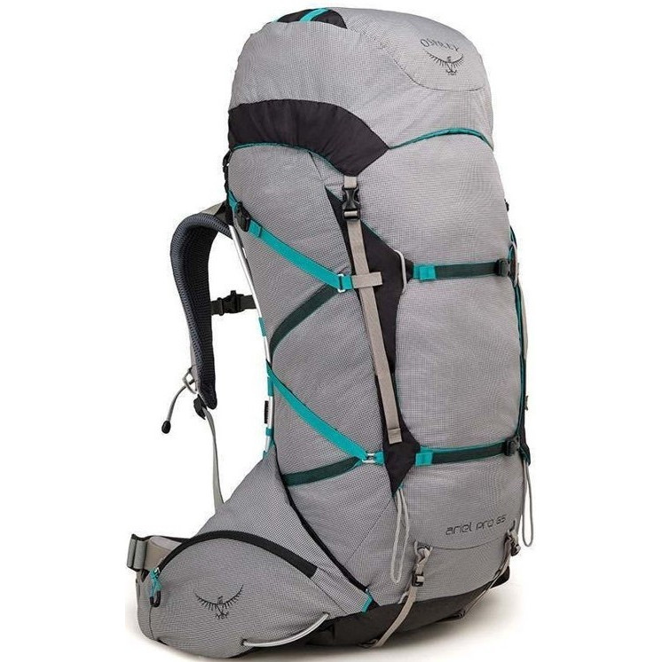 Dámsky batoh Osprey Ariel Pro 65 Veľkosť chrbtovej časti batoha: M / Farba: svetlosivá