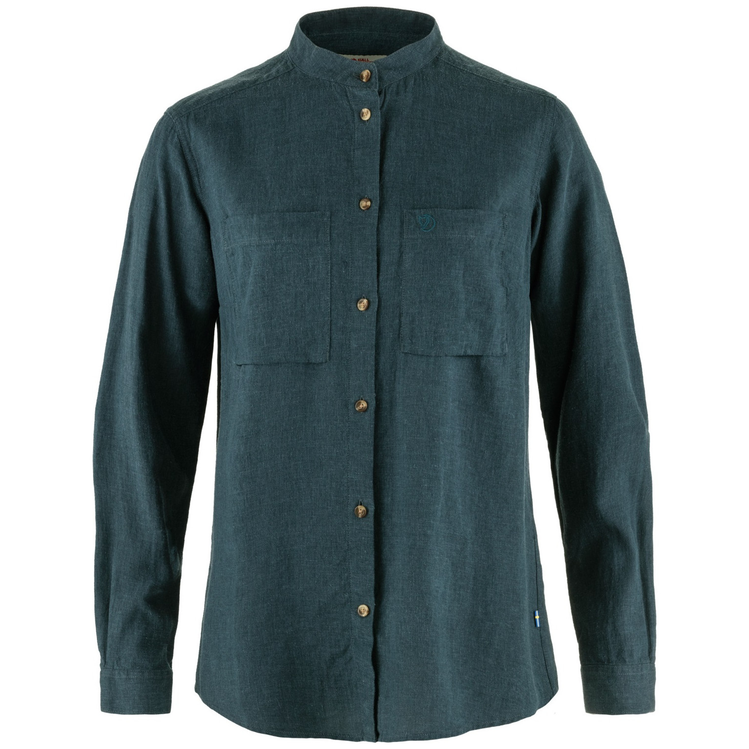 Dámska košeľa Fjällräven Övik Hemp Shirt LS W Veľkosť: L / Farba: tmavomodrá