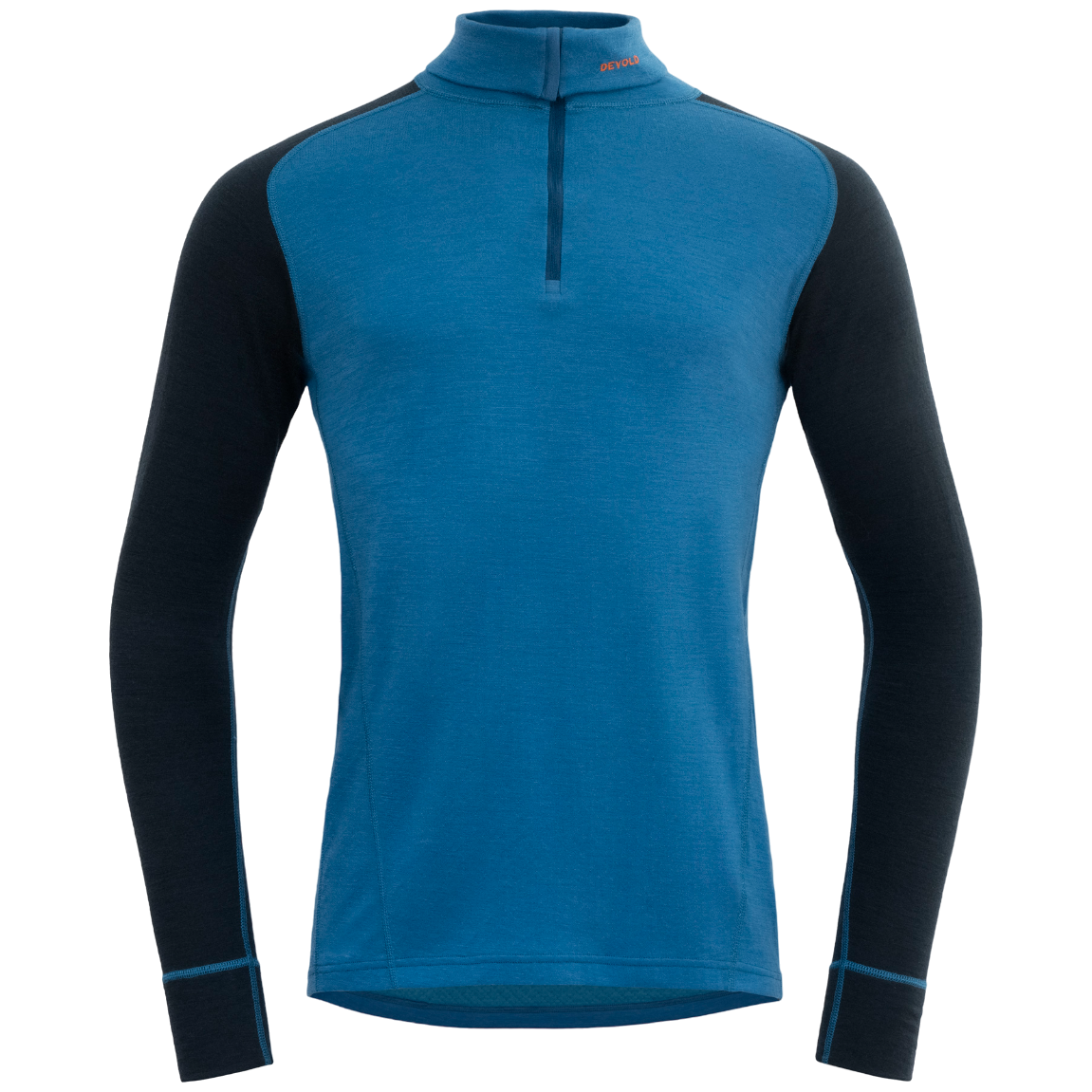 Pánsky rolák Devold Duo Active Man Zip Neck Veľkosť: XL / Farba: modrá/svetlo modrá