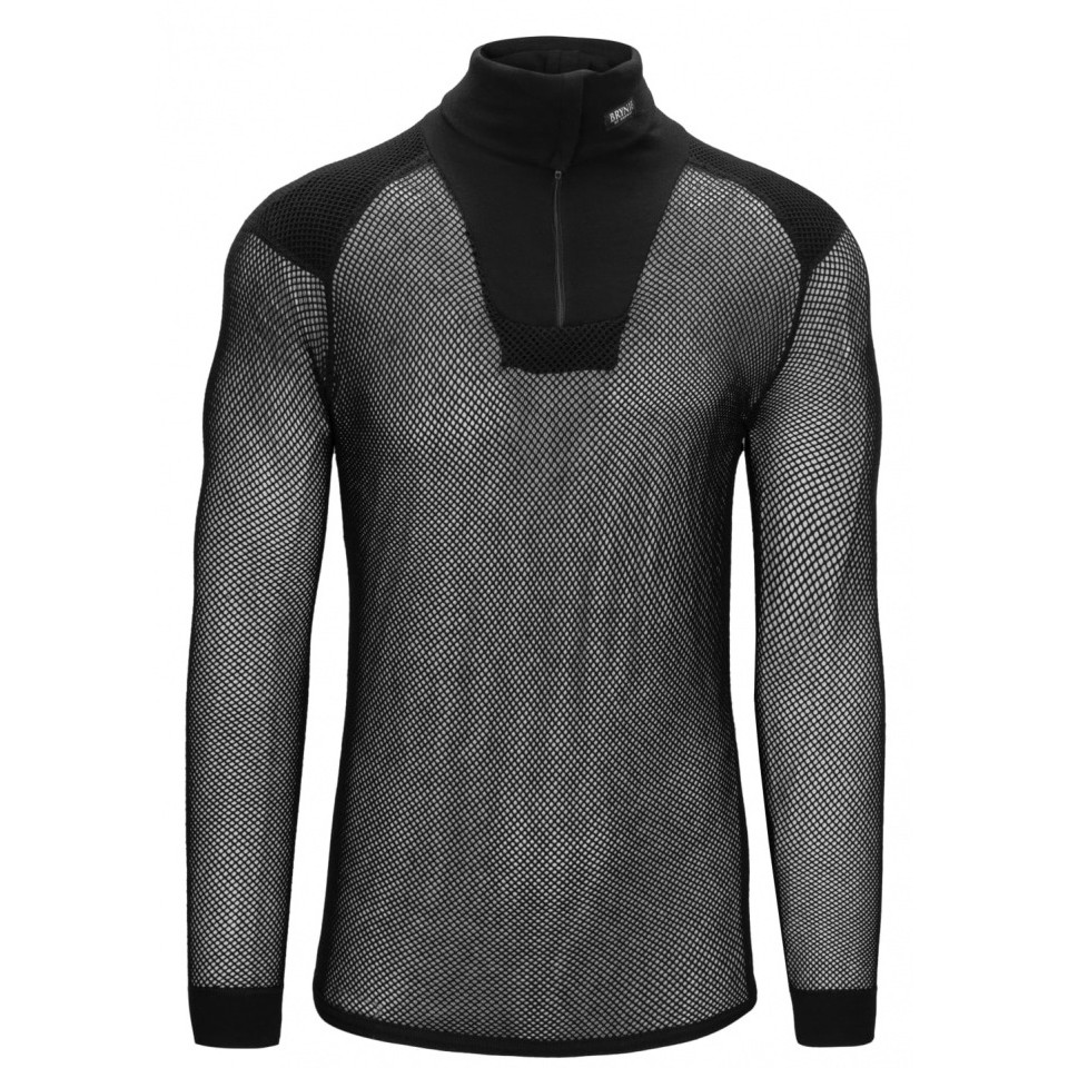 Pánsky rolák Brynje of Norway Super Thermo Zip polo Shirt Veľkosť: XL / Farba: čierna