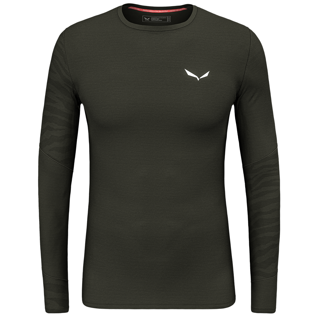 Pánske tričko Salewa Cristallo Warm Amr M L/S Tee. Veľkosť: XL / Farba: zelená