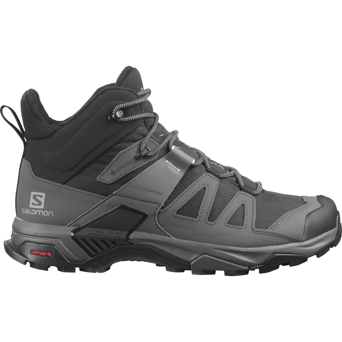 Pánske turistické topánky Salomon X Ultra 4 Mid Wide Gtx Veľkosť topánok (EU): 44 / Farba: čierna/si...