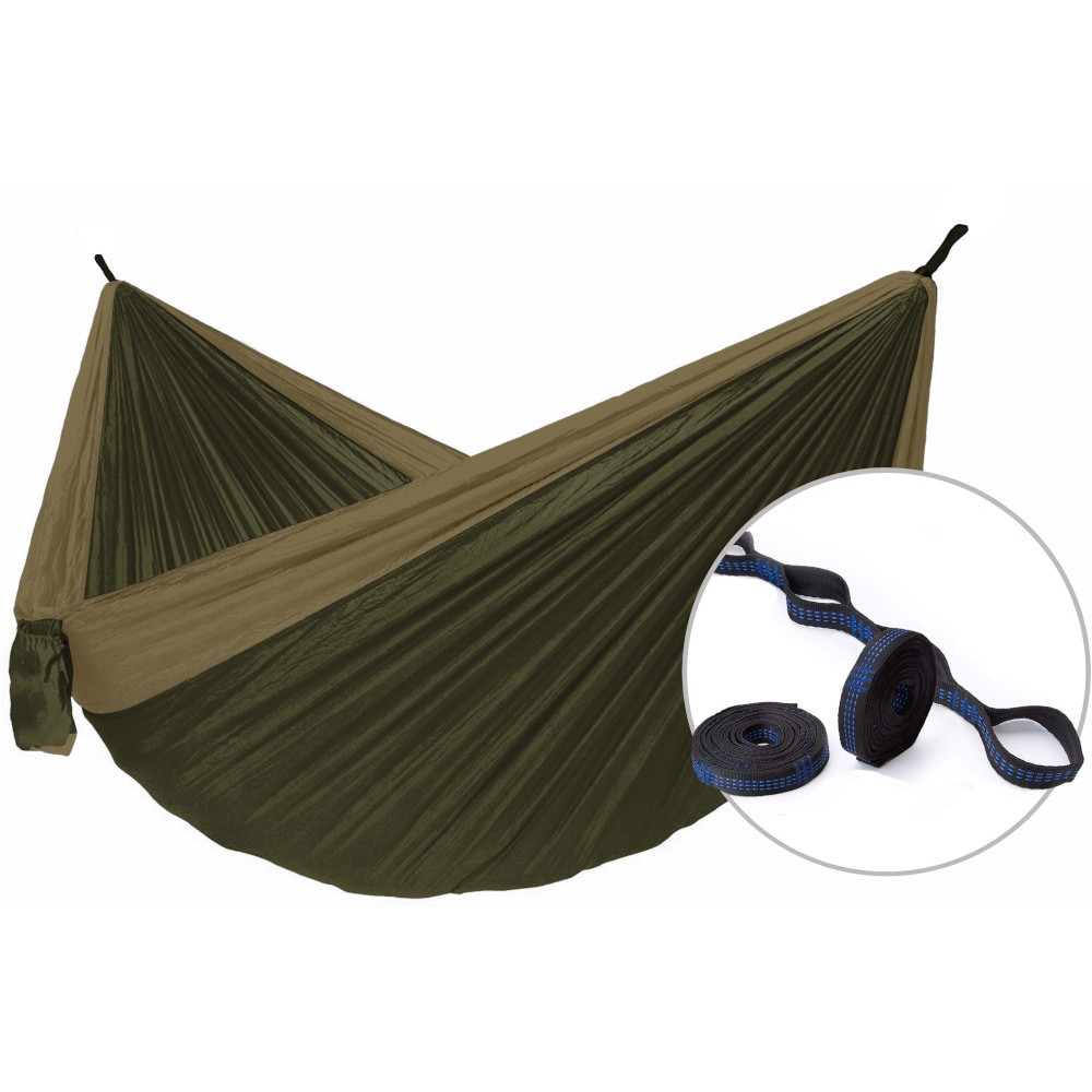 Hojdacia sieť Hamaka.eu Camping single + Slap Strap Farba: hnedá