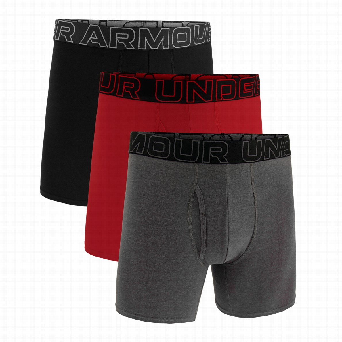 Pánske boxerky Under Armour M UA Perf Cotton 6in Veľkosť: M / Farba: sivá/čierna