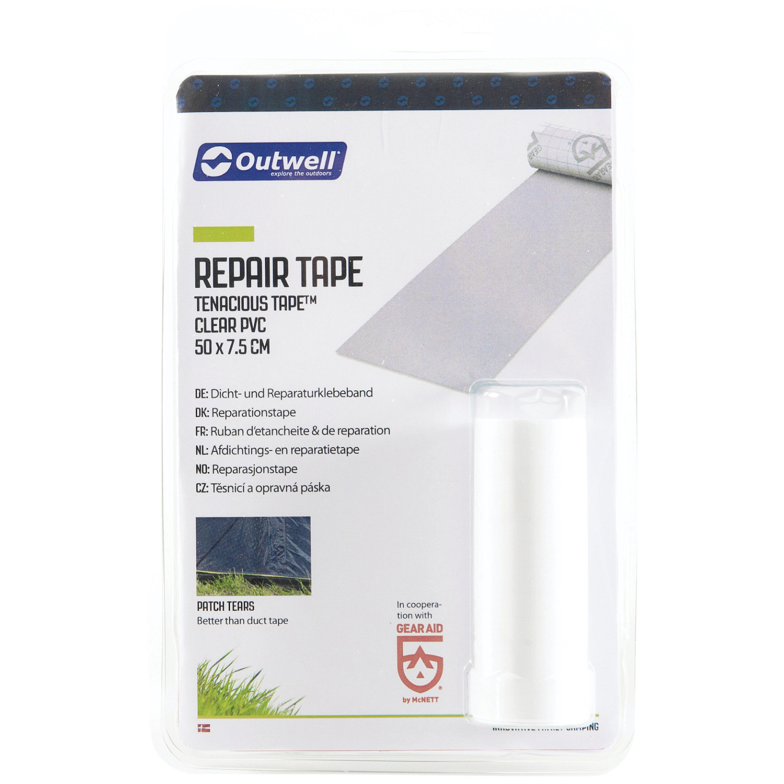 Samolepiace záplaty Outwell Repair Tape Clear Farba: biela