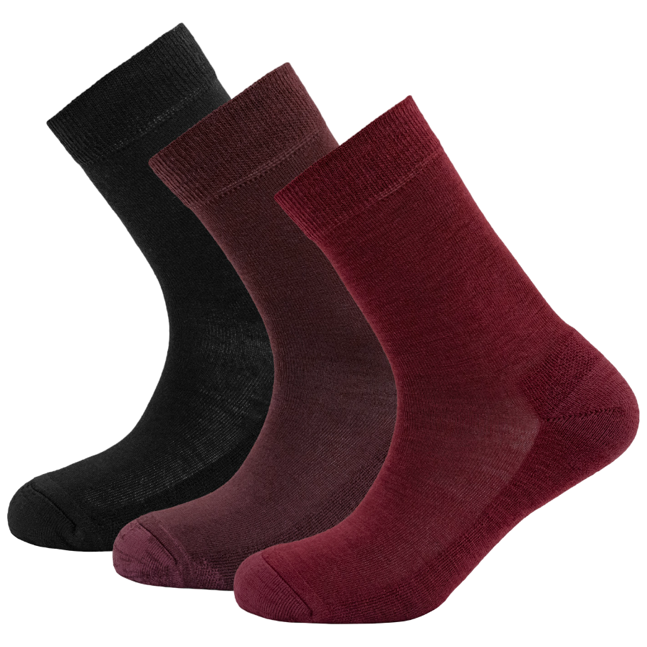 Dámske ponožky Devold Daily medium sock 3PK Veľkosť ponožiek: 36-40 / Farba: červená