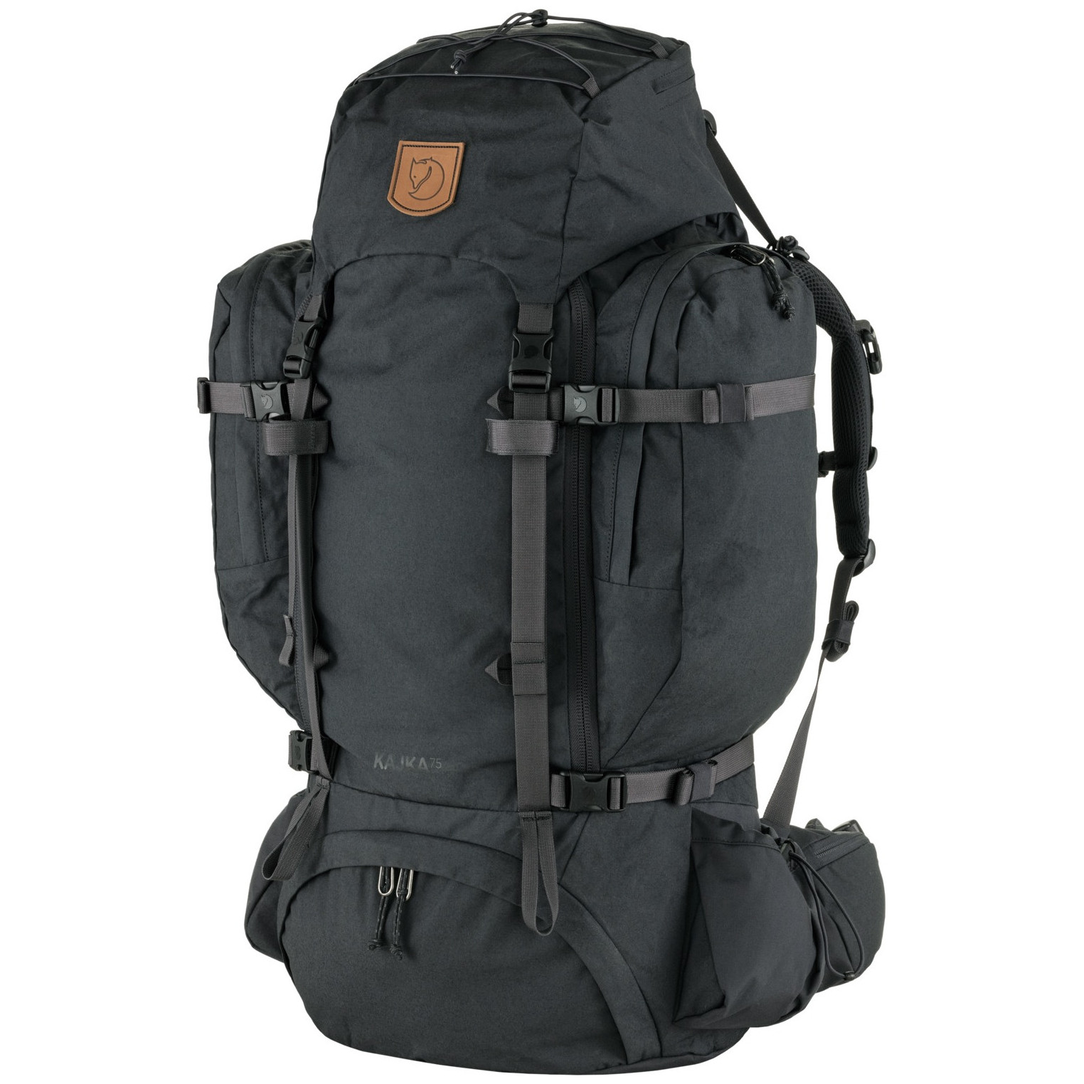 Turistický batoh Fjällräven Kajka 75 Veľkosť chrbtovej časti batoha: M/L / Farba: čierna