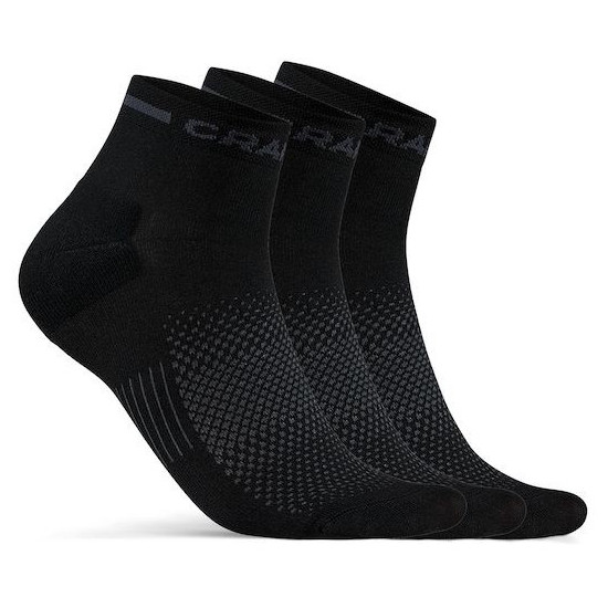 Ponožky Craft Core Dry Mid 3-Pack Veľkosť ponožiek: 43-45 / Farba: čierna