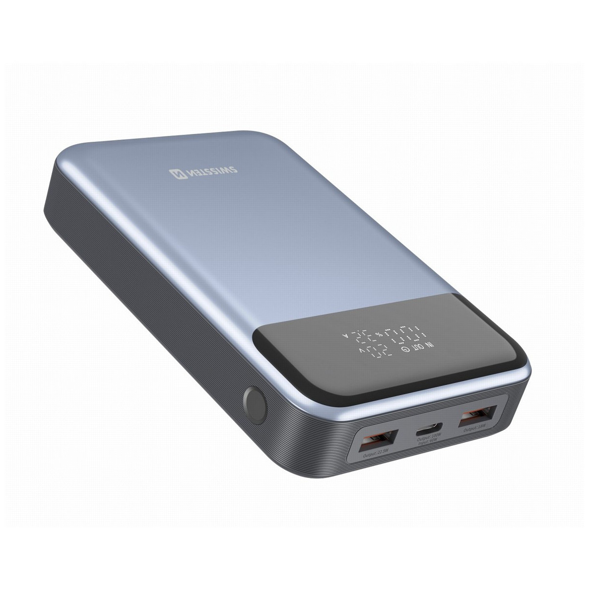 Powerbanka Swissten POWER BANK 20000 mAh Farba: čierna/strieborná