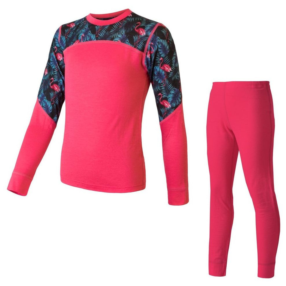 Detský funkčný set Sensor Merino Impress Set Detská veľkosť: 150 / Farba: ružová