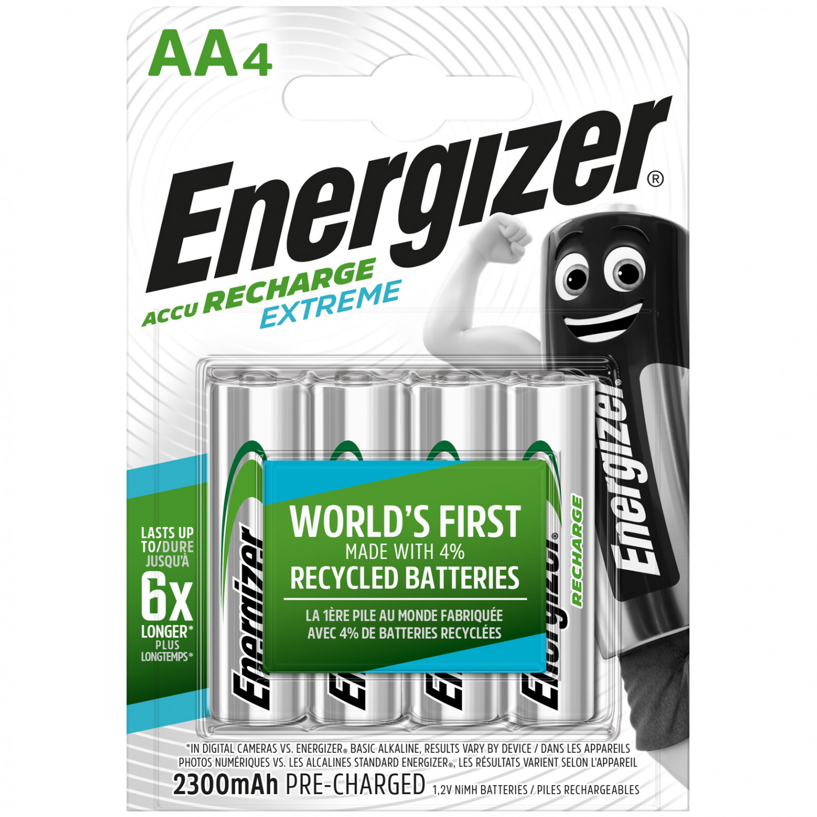 Nabíjacie batérie Energizer AA / HR6 - 2300 mAh Farba: strieborná