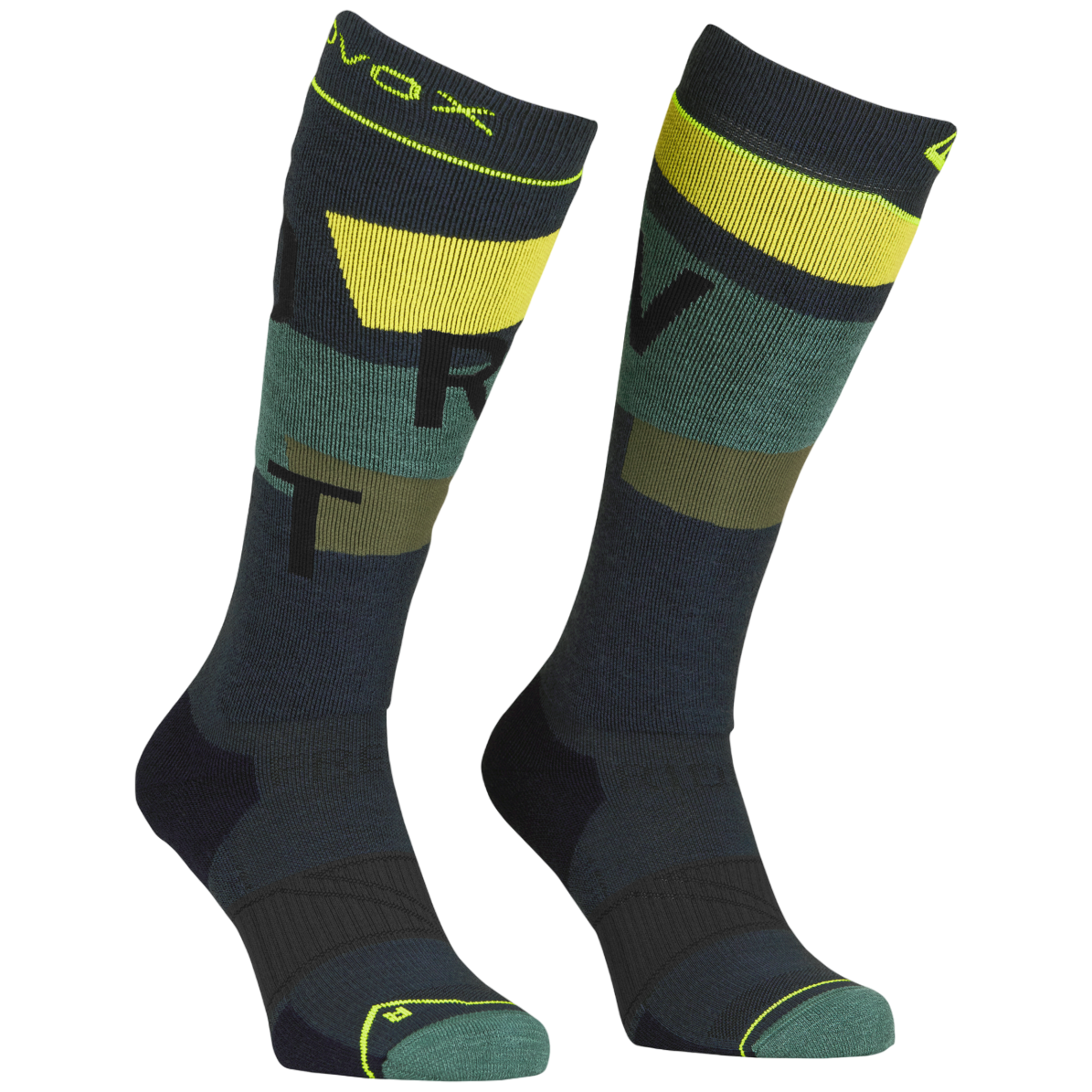 Pánske podkolienky Ortovox Freeride Long Socks Cozy Men's Veľkosť ponožiek: 42-44 / Farba: čierna