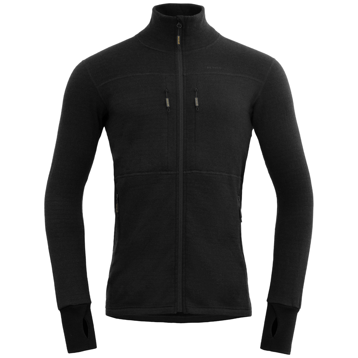 Pánska funkčná mikina Devold Egga Grid Merino Jkt Veľkosť: M / Farba: čierna