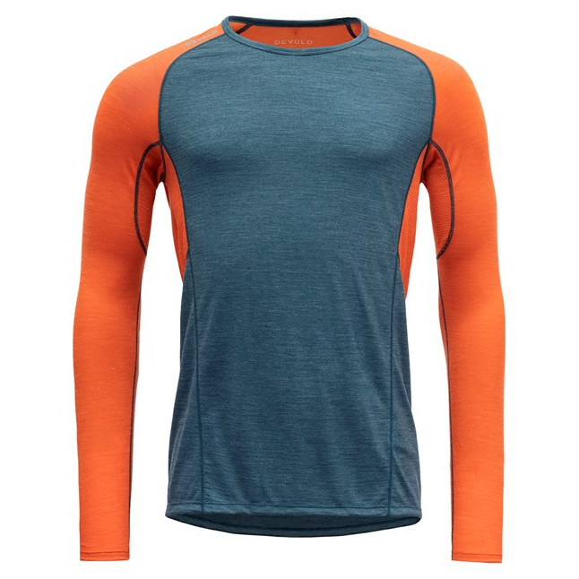 Pánske funkčné tričko Devold Running Man Shirt Veľkosť: M / Farba: modrá/oranžová