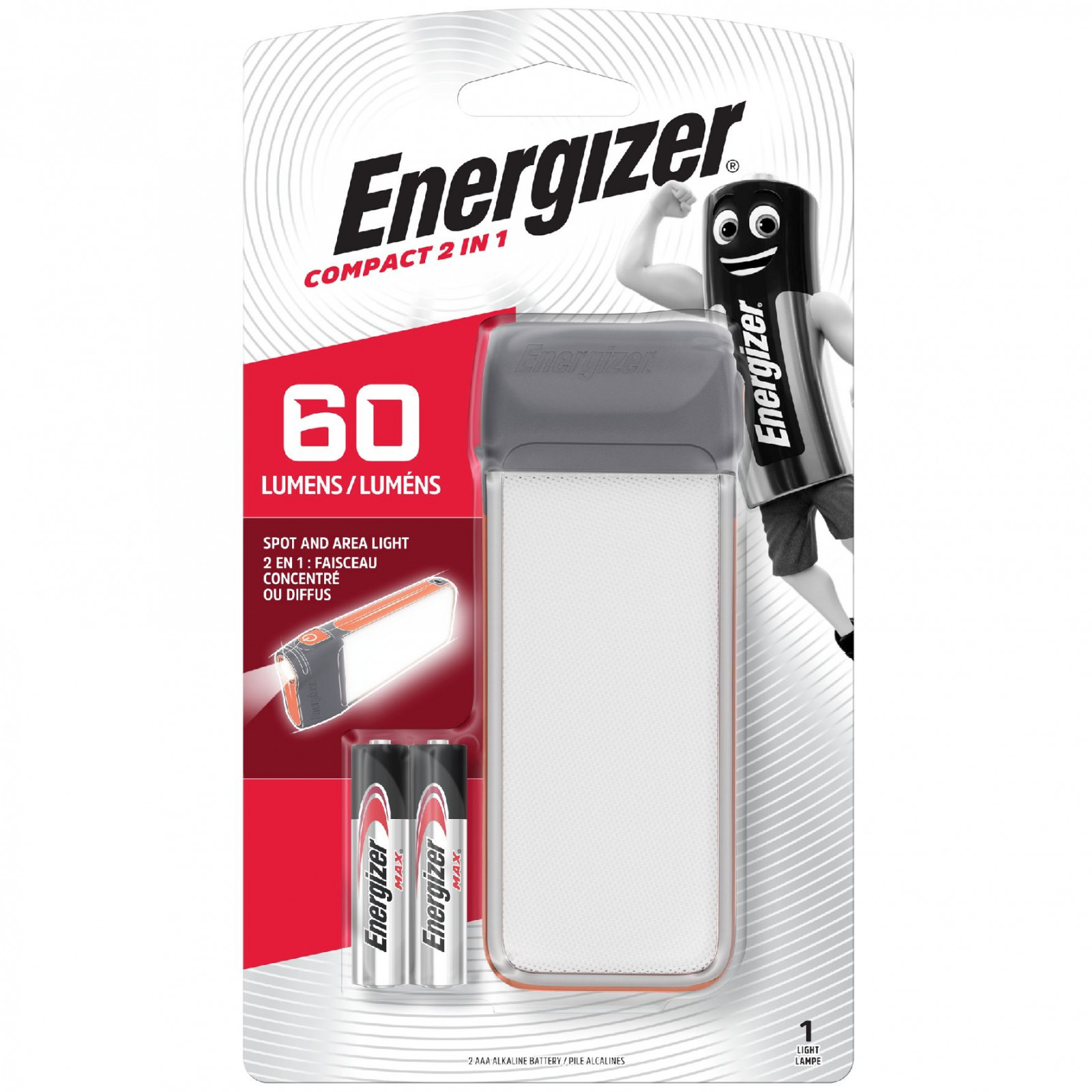 Svietidlo Energizer Fusion Compact 2-in-1 60lm Farba: čierna/červená