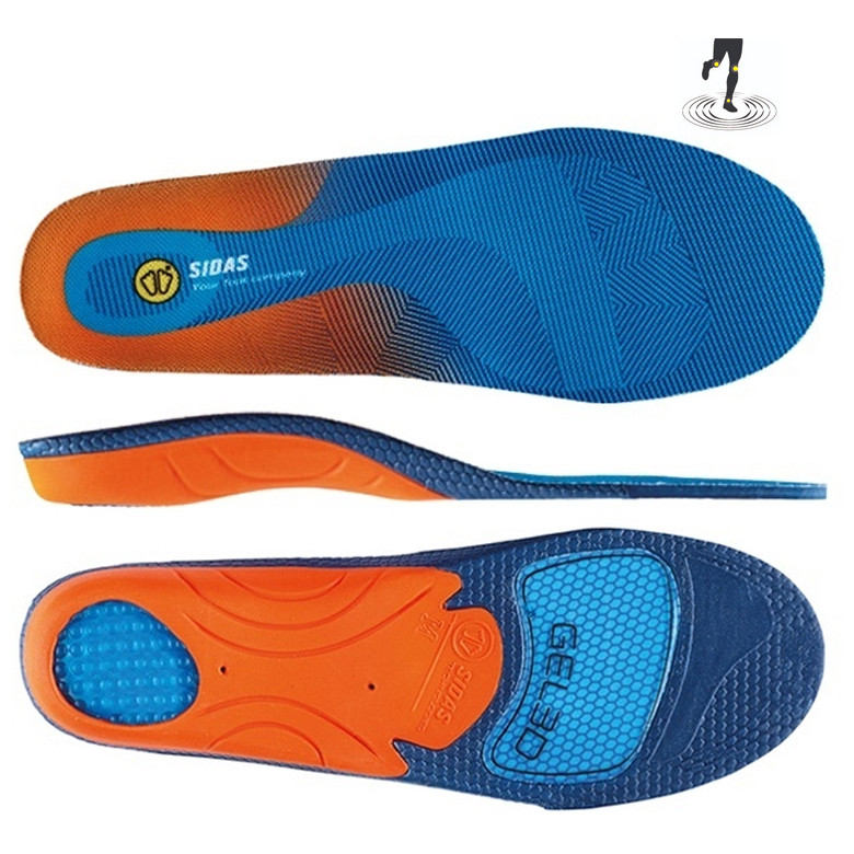 Vložky do topánok Sidas Cushioning Gel 3D Veľkosť topánok (EU): 39-41 / Farba: modrá/oranžová
