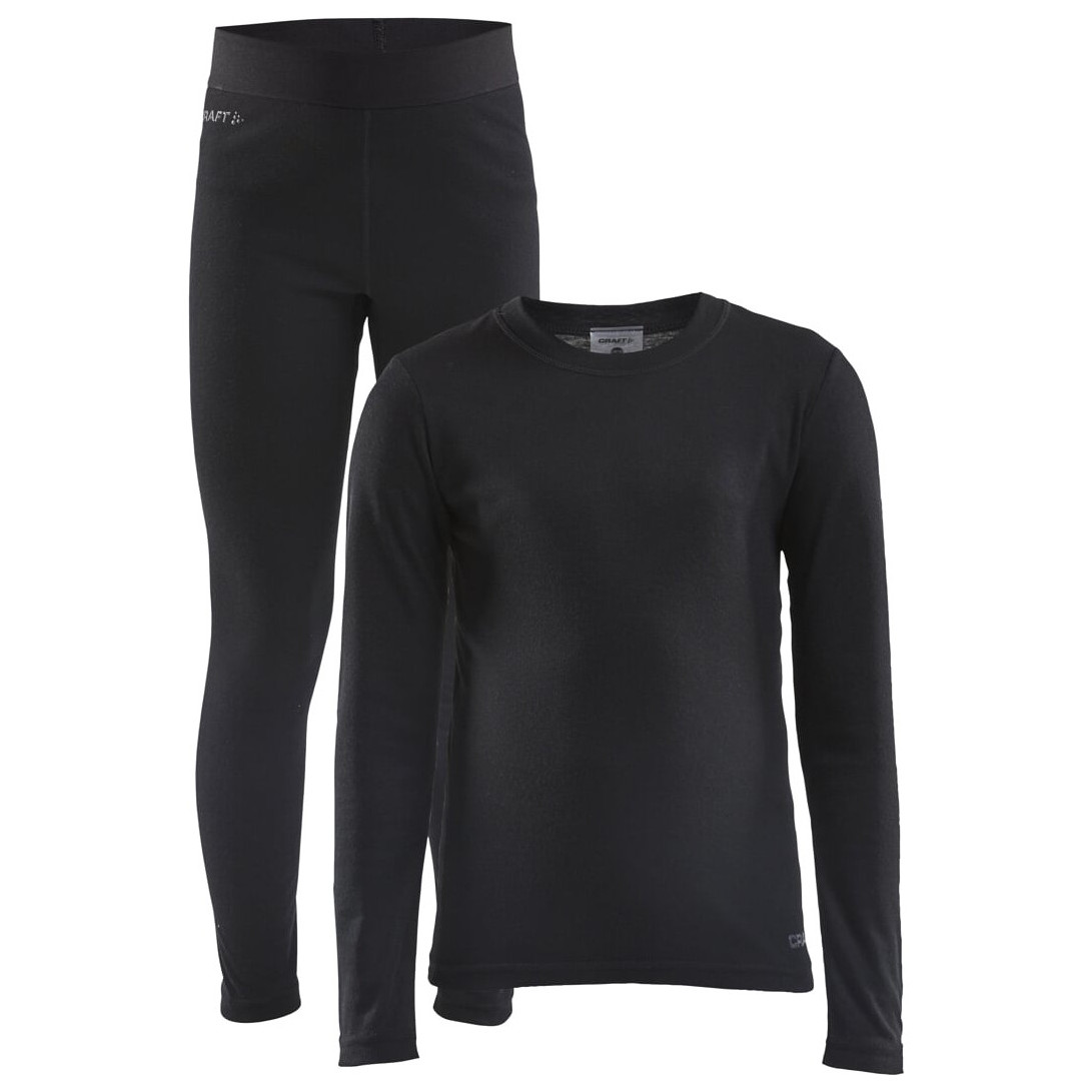 Detský funkčný set Craft Warm Baselayer Junior Detská veľkosť: 158 / Farba: čierna
