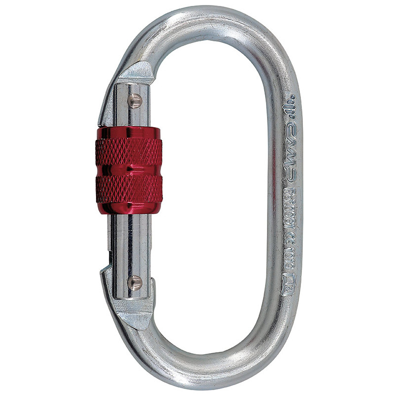 Karabína Camp Steel Oval Standard Lock Farba: červená/strieborná