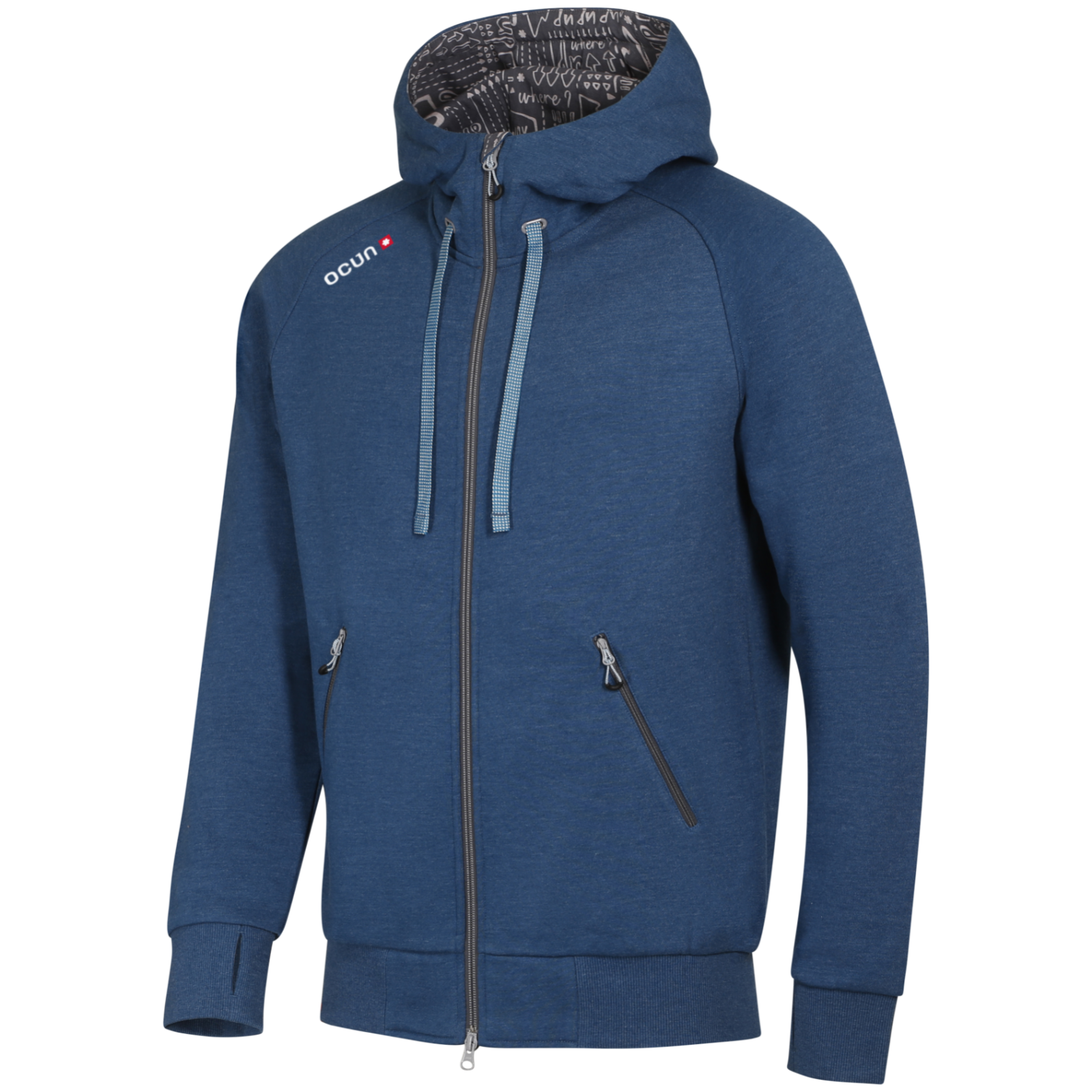 Pánska mikina Ocún Hoddie Zipper Men Veľkosť: XL / Farba: modrá