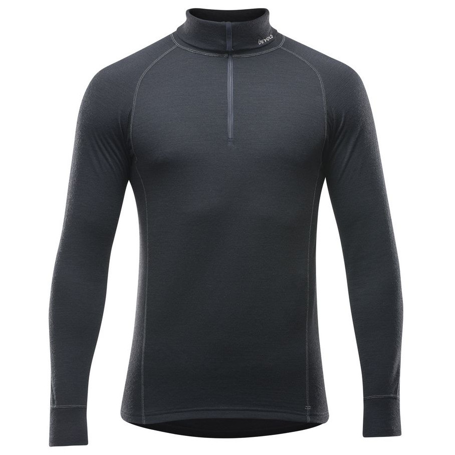 Pánsky rolák Devold Duo Active Man Zip Neck Veľkosť: M / Farba: čierna
