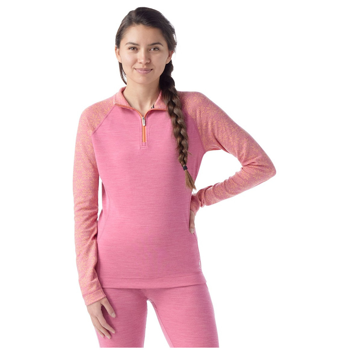 Dámske funkčné tričko Smartwool W Classic Thermal Merino Bl 1/4 Zip B Veľkosť: M / Farba: ružová/fia...