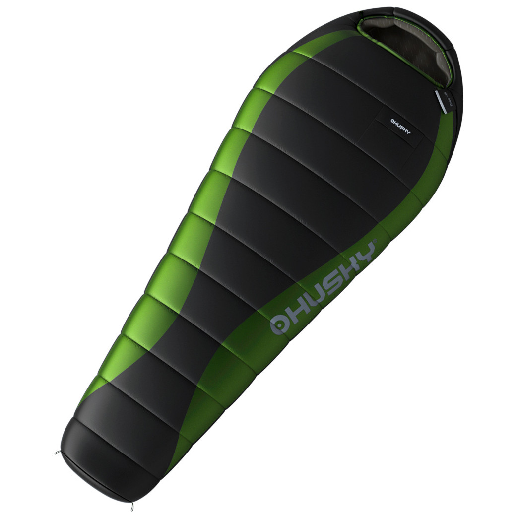 Páperový spacák Husky Down Dinis Zips: ľavý / Farba: zelená/čierna