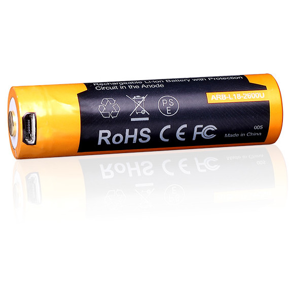 Dobíjacie batérie Fenix 18650 2600 mAh USB Li-ion