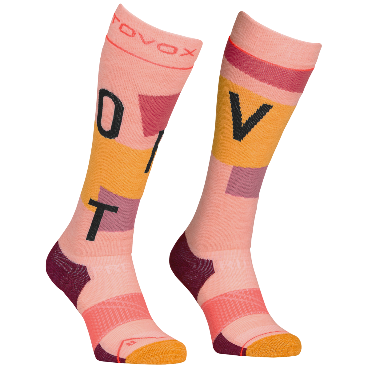 Dámske podkolienky Ortovox Freeride Long Socks Cozy Women's Veľkosť ponožiek: 39-41 / Farba: ružová
