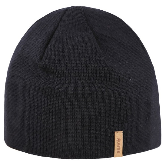 Pletená merino čiapka Kama A02 Obvod hlavy: 50–56 cm / Farba: čierna
