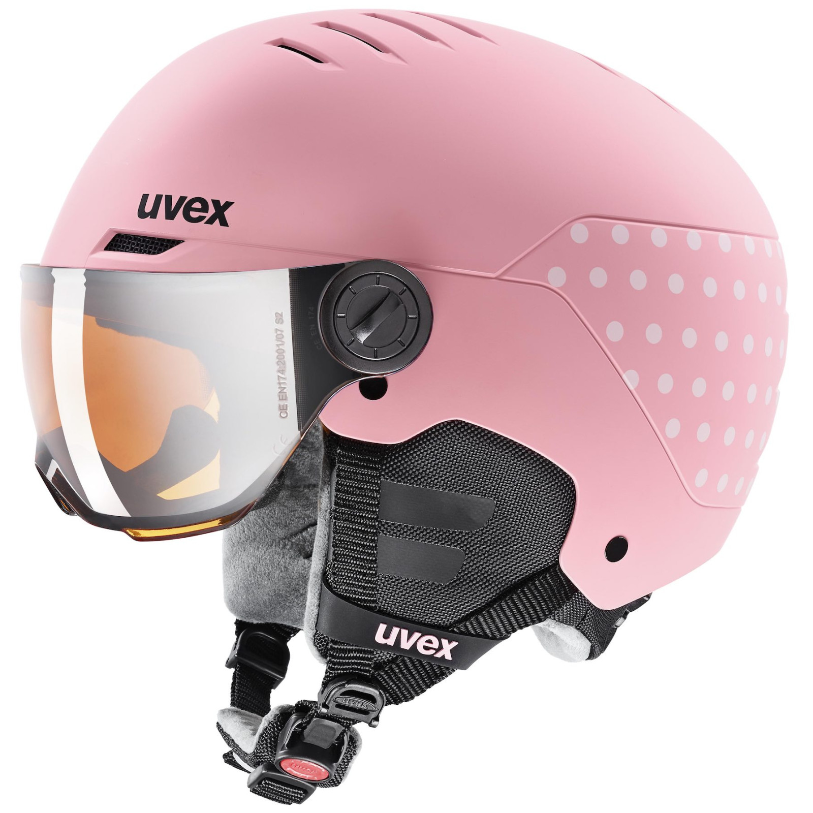 Detská lyžiarska prilba Uvex Rocket Jr. Visor Veľkosť helmy: 54-58 cm / Farba: ružová