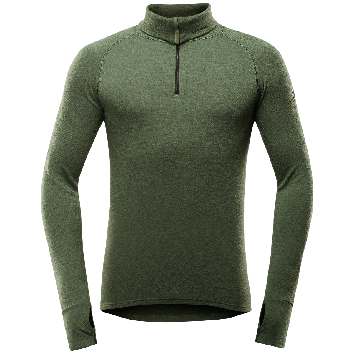 Pánsky rolák Devold Expedition Man Zip Neck Veľkosť: XL / Farba: zelená