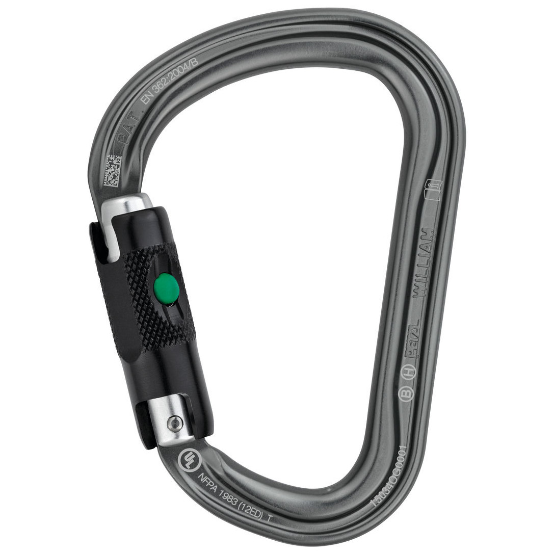 Karabína Petzl William Ball lock Farba: sivá
