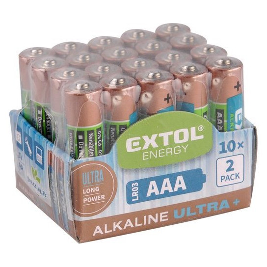 Batéria Extol Batérie alkalické AAA Light 20