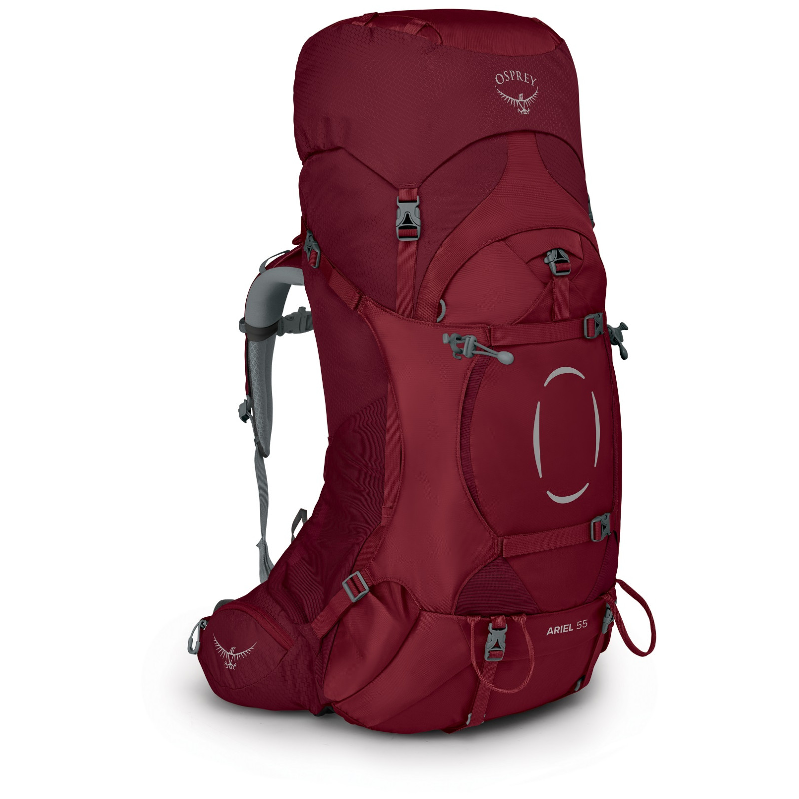 Dámsky turistický batoh Osprey Ariel 55 II Veľkosť chrbtovej časti batoha: XS/S / Farba: červená