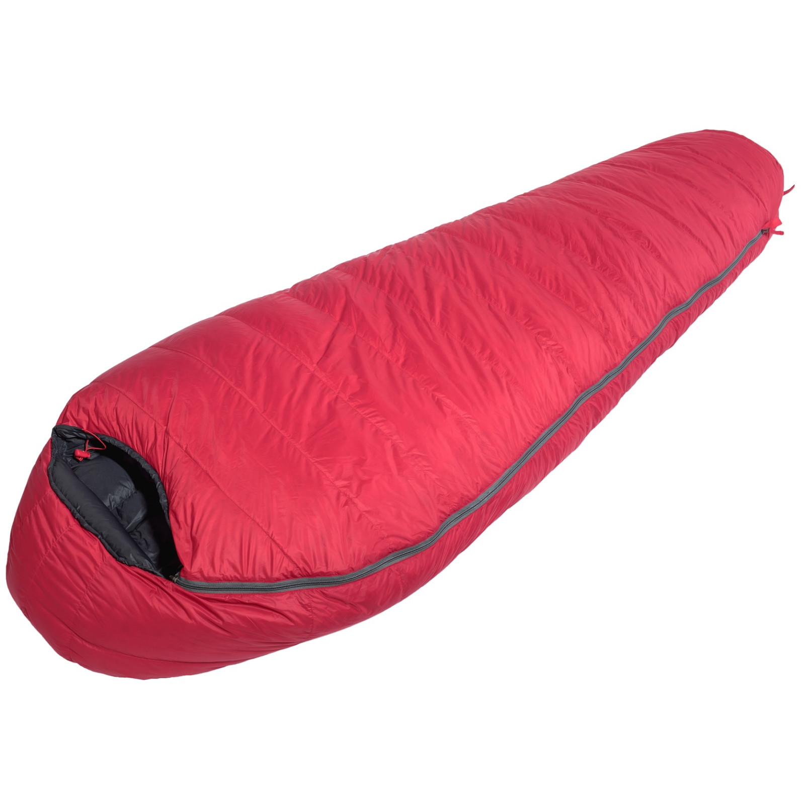 Páperový spacák Warmpeace Solitaire 1000 Extra Feet 195 Zips: ľavý / Farba: červená