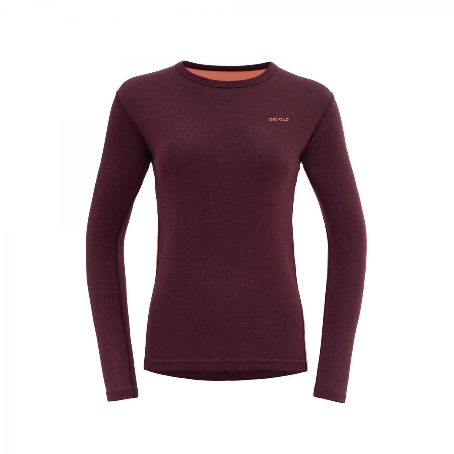 Dámske funkčné tričko Devold Multi Sport Merino 190 Shirt Wmn Veľkosť: XS / Farba: vínová