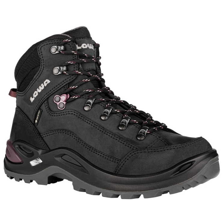 Dámske topánky Lowa Renegade GTX Mid Ws Veľkosť topánok (EU): 40 / Farba: čierna/ružová