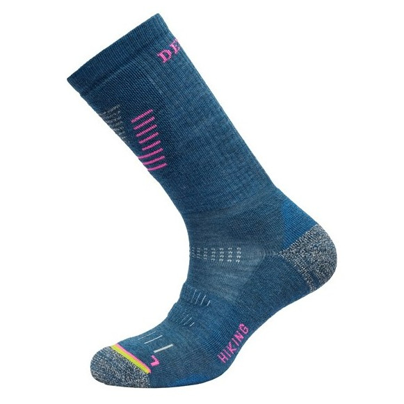 Dámske ponožky Devold Hiking Medium Woman Sock Veľkosť ponožiek: 35-37 / Farba: modrá/ružová