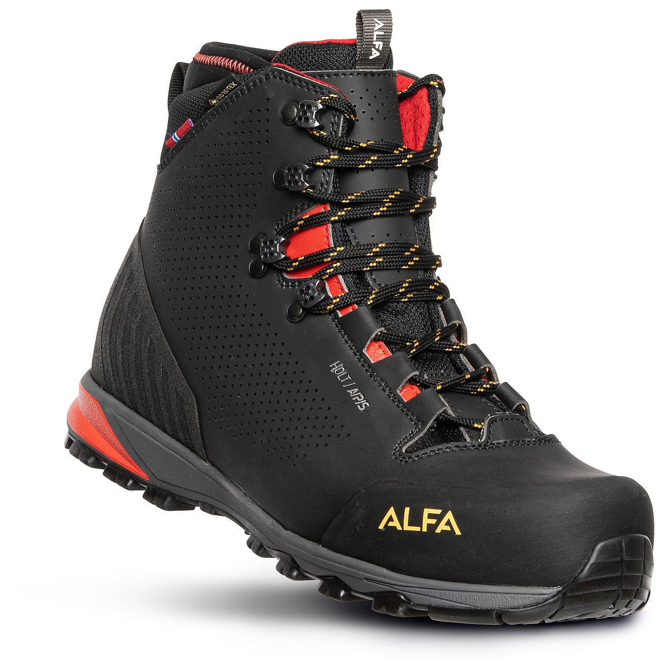 Pánske turistické topánky Alfa Holt Aps GTX M Veľkosť topánok (EU): 47 / Farba: čierna/červená